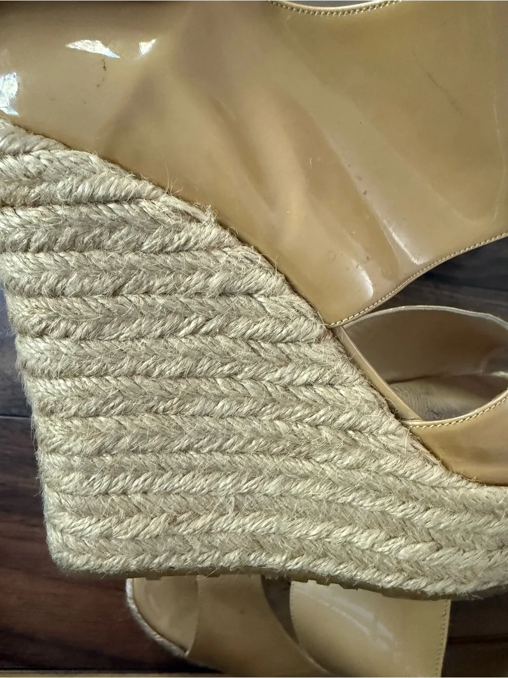 Jimmy Choo Patriot Patent Leather Espadrille Wedges